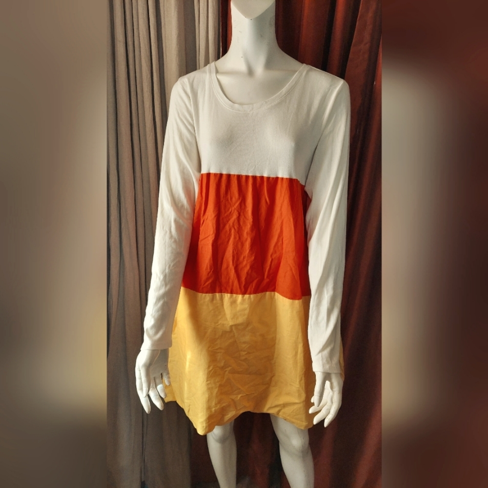 Merona XXL Cream,Orange &Yellow dress or shirt with tutu material underneath.